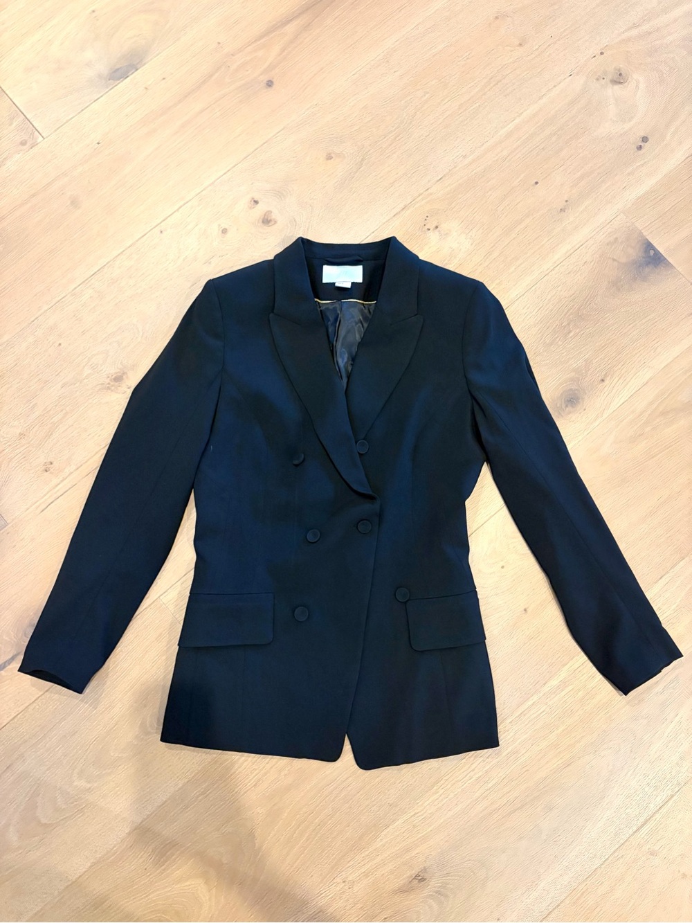 H&M Black Double-Breasted Tailored Blazer